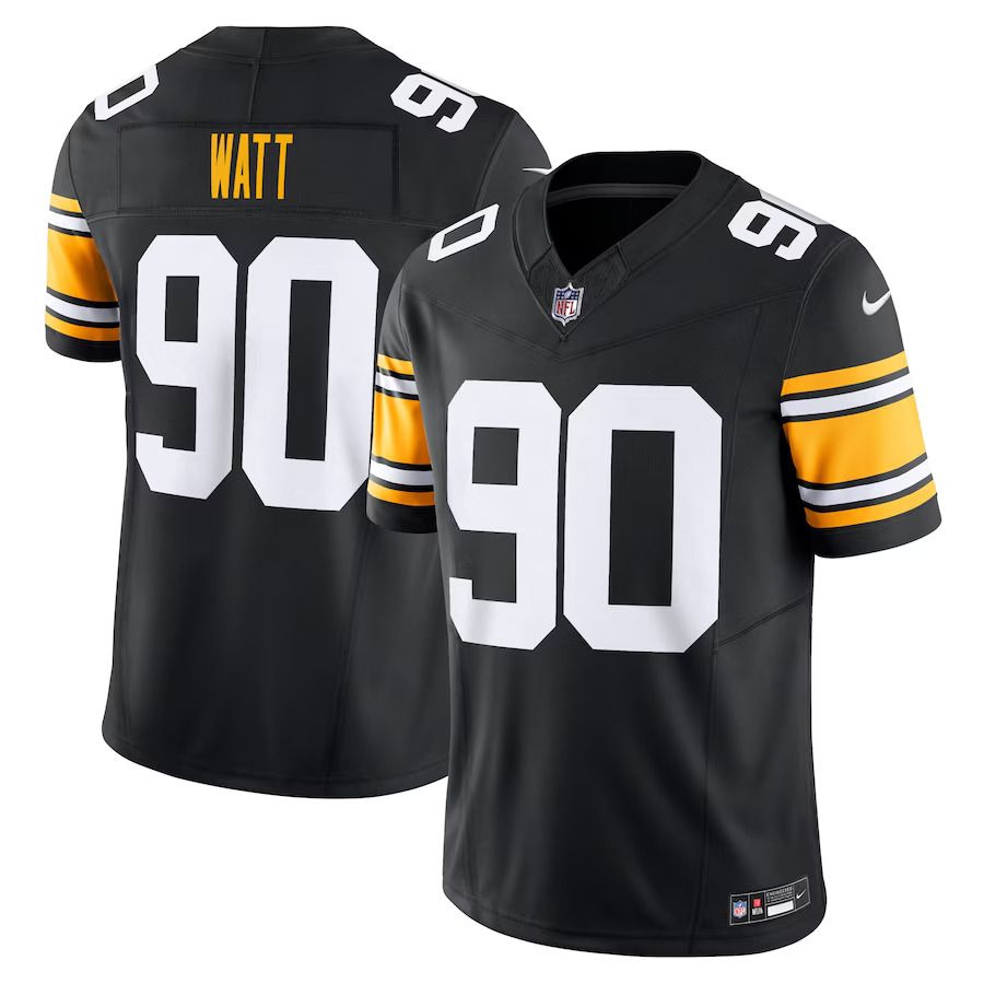 Men Pittsburgh Steelers 90 T.J. Watt Nike Black Vapor F.U.S.E. Limited NFL Jerseys